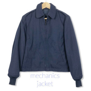 Vintage Navy Bomber Mechanics Full Zip Jacket Size Medium